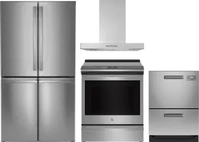 4 Piece Package Includes Refrigerator, Range, Hood And Dishwasher